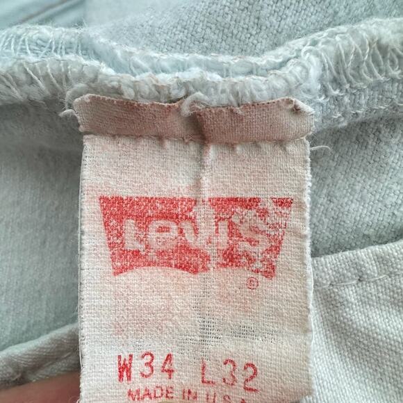 Vintage 90's LEVI'S 501 White/Pale Blue Jeans - Picture 7 of 8